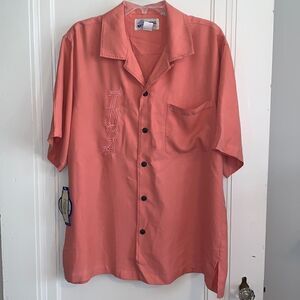 NWT Cruisin USA salmon‎ pink TNBA bowling shirt